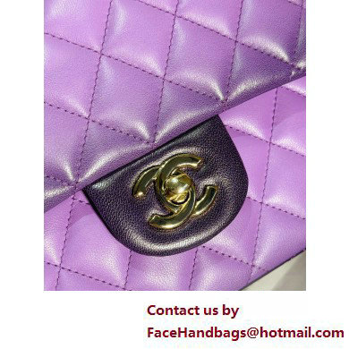 Chanel Gradient Lambskin  &  Gold-Tone Metal Classic Flap 11.12 Handbag A01112 Light Purple 2025